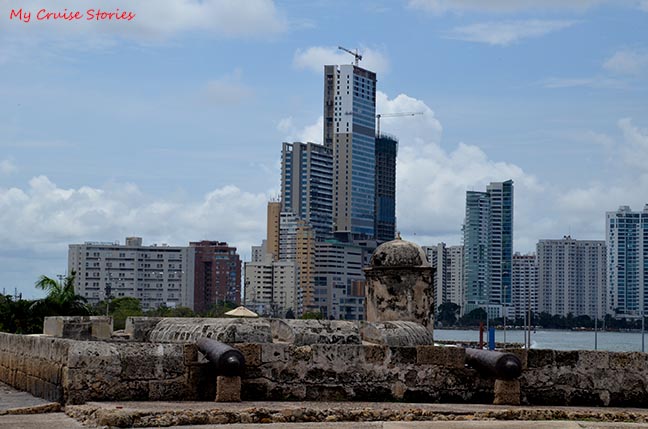 ancient walls and modern skyscrapers