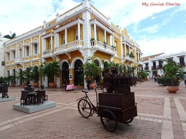 metal sculpture and fancy building