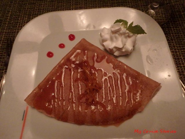 dessert crepe from Celebrity's bistro