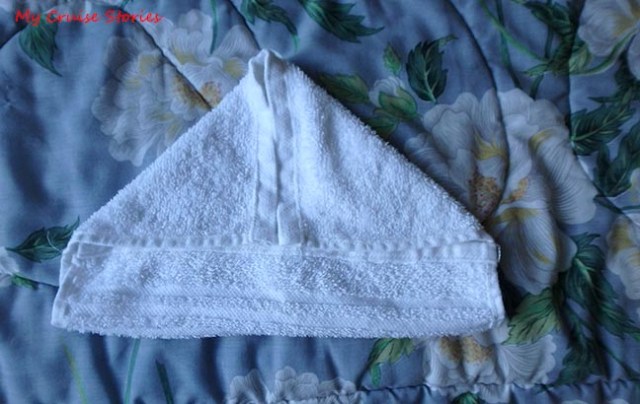 folding a washcloth into a duckling