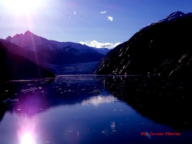 Dawes Glacier at sunrise