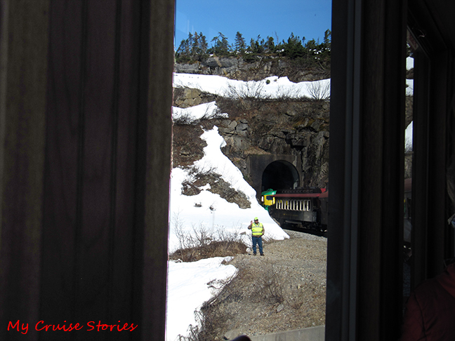 tunnel through the mountain on the way to White Pass