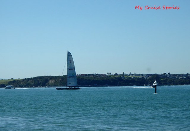 Americas cup sailboat