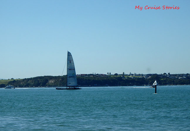 Americas cup sailboat