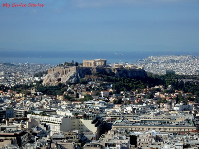 Acropolis looms high over Athens with the Parthenon visible for miles