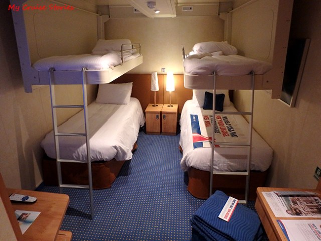 inside cabin with bunks