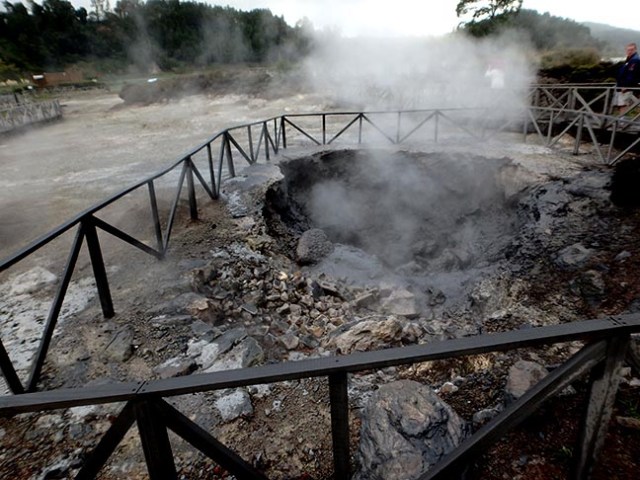 pathway around a hot spring