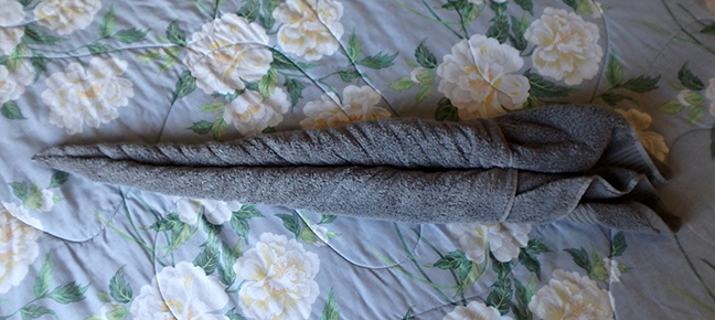 the key to a good towel animal is to have tight rolls