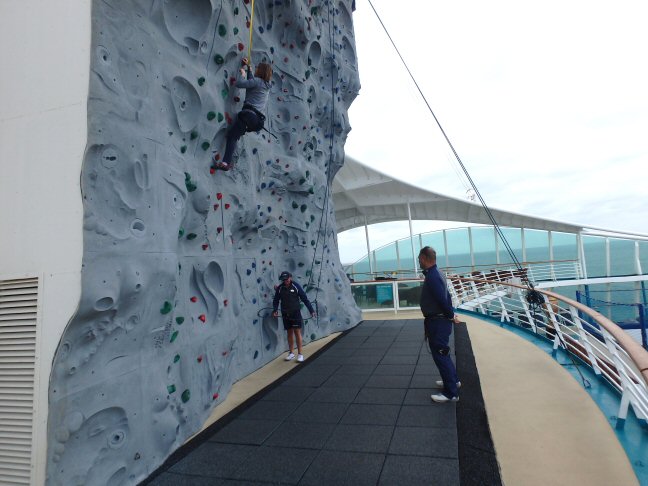 cruise ship rock climbing wall
