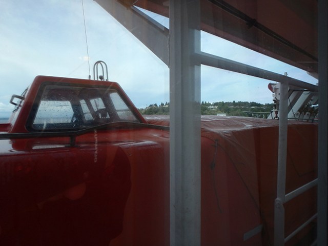 window behind a lifeboat