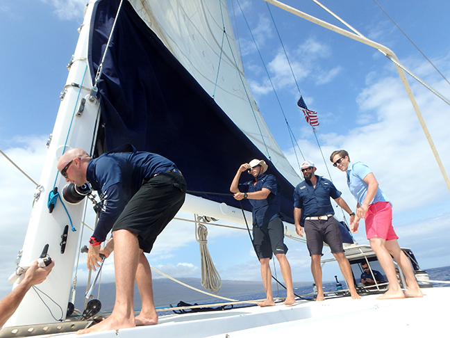 putting up Trilogy's sails