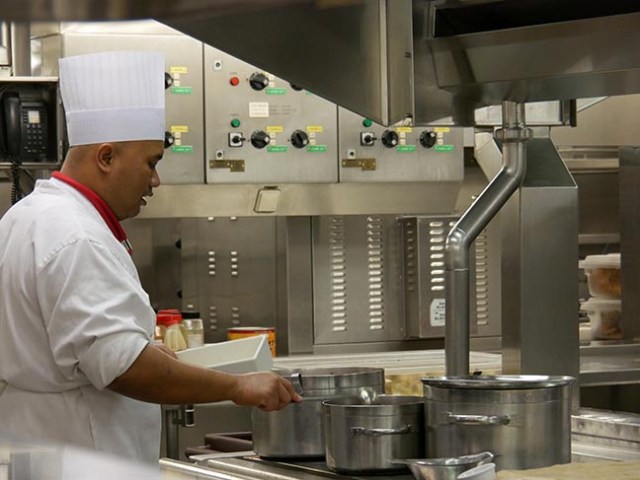 galley on a cruise ship