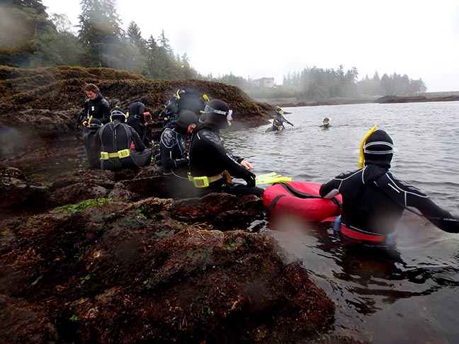 getting ready to snorkel