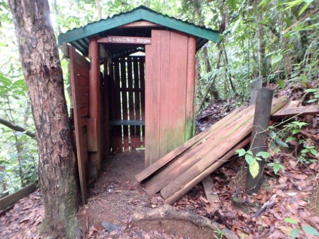 rustic changing room