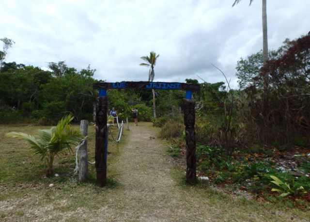 cave trail sign Lifou, New Caledonia