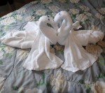 how to fold a towel swan heart