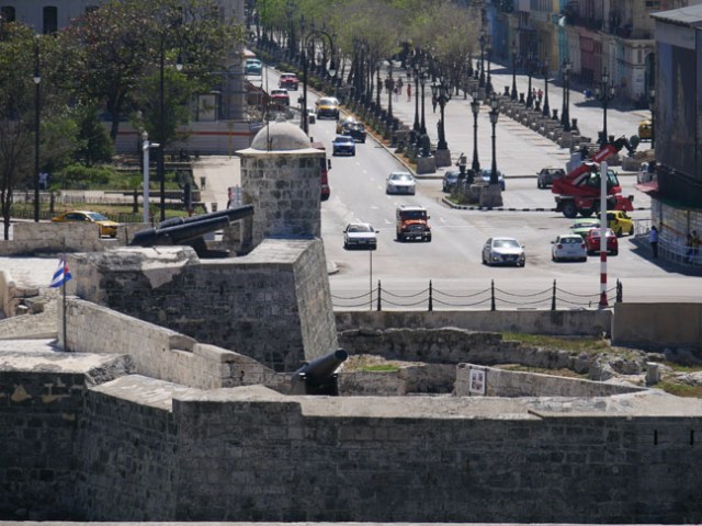 walking park in the middle of a road in Havana