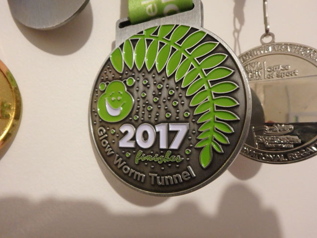 medal from glow worm tunnel marathon