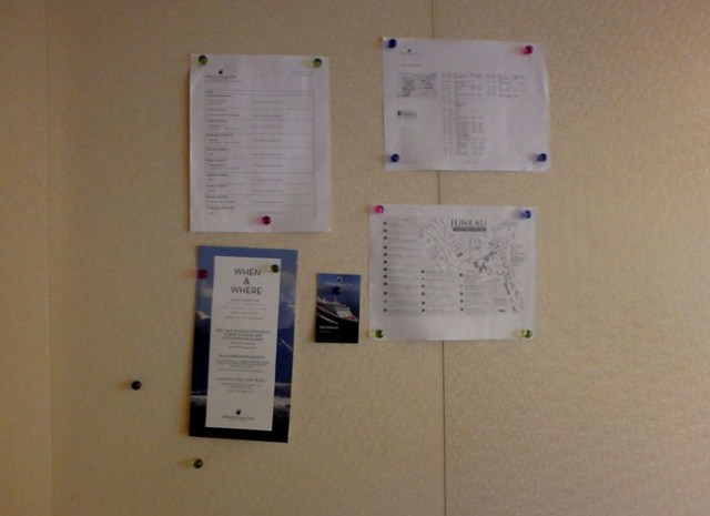 cruise ship cabin with magnetic walls