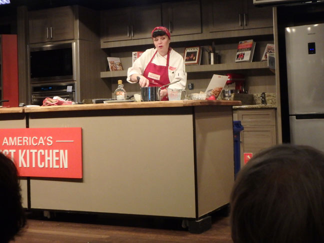 test kitchen cooking demonstration