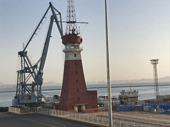 lighthouse in the port of Dalian