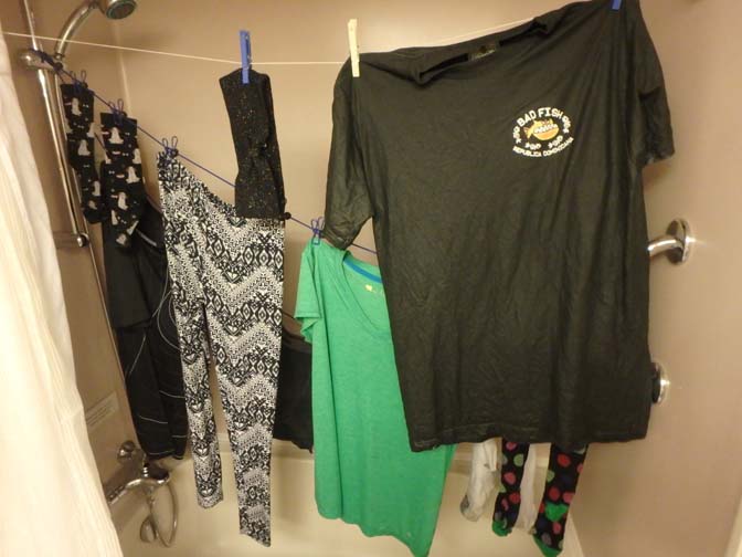 drying laundry on a ship